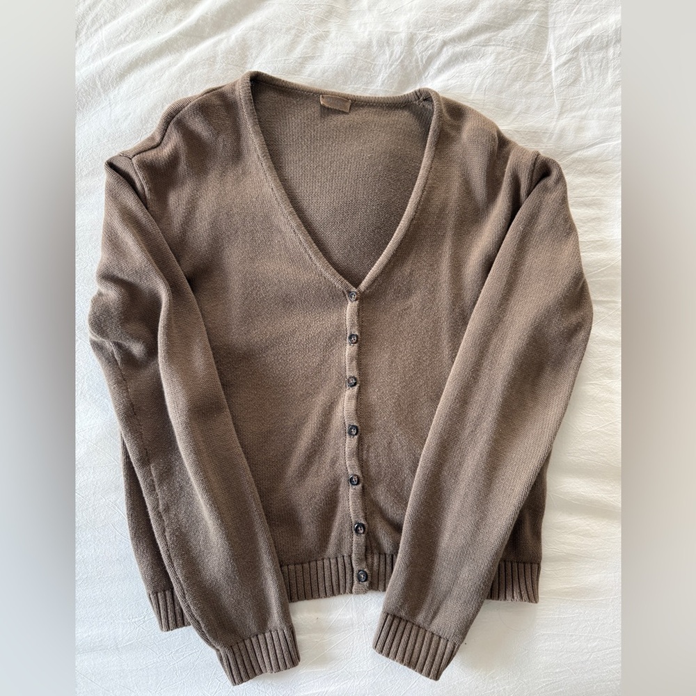 Brown John Galt Cardigan 100% cotton